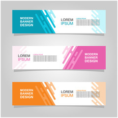 Wall Mural - vector abstract banner design web template set of 3. abstract geometric background used for letterhe