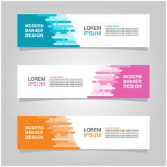 Wall Mural - vector abstract banner design web template set of 3. abstract geometric background used for letterhe