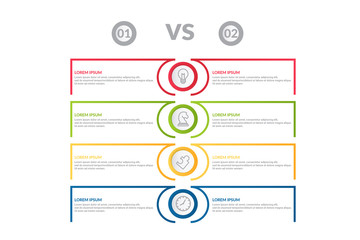 Wall Mural - comparison infographic flow chart design . business infographic concept for presentations, banner, workflow layout, comparison diagram, flow chart and how it work