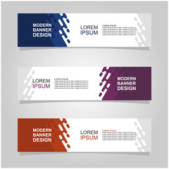 Wall Mural - vector abstract banner design web template set of 3. abstract geometric background used for letterhe