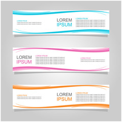 Wall Mural - vector abstract banner design web template set of 3. abstract geometric background used for letterhe