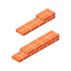 Canvas Print - Vector isometric masonry items in flat style