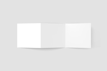 Square Z Fold Trifold Blank Mockup