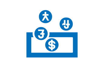 Sticker - money converter icon, money exchange icon vector 