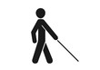 blind man icon vector 