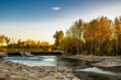 Boise River and Rocks at Sunset