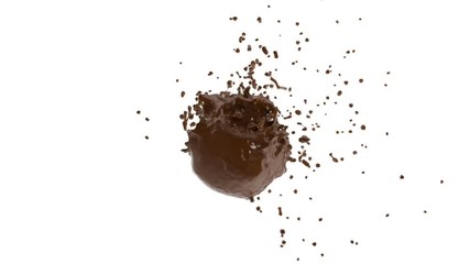 Poster - chocolate explosion on white background