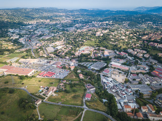 Wall Mural - Aerial view of the small town Grasse in the  South of France