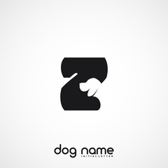 Wall Mural - Initial Letter Z Dog Logo And Icon Name Dog Design Vector.