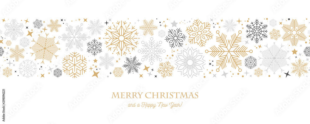 christmas card with snowflake border vector illustration - obrazy, fototapety, plakaty 