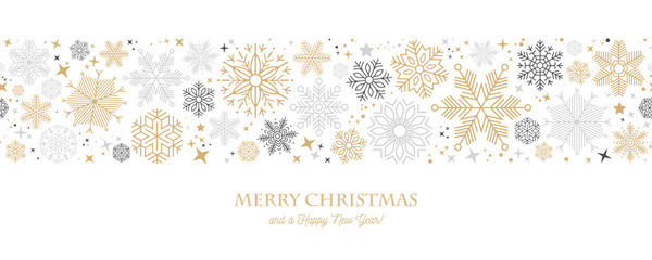 Poster - christmas card with snowflake border vector illustration