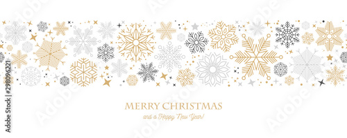 Fotomural christmas card with snowflake border vector illustration