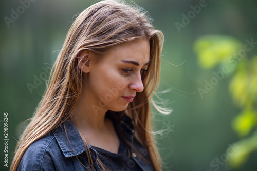 Sad Teenager Young Beautiful White Caucasian Addict Teenage Girl