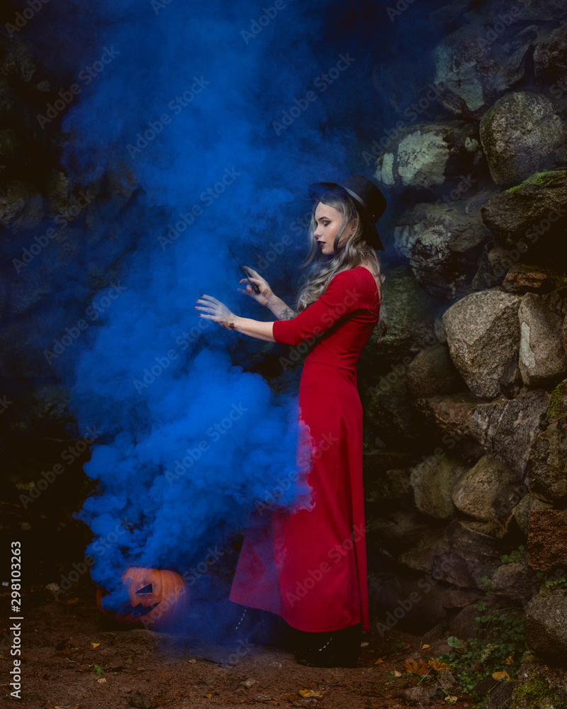 witch red dress Circe Medieval Witch Dress