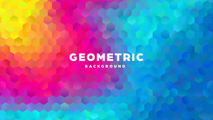 Wall Mural - hexagonal polygonal abstract background. colorful triangle gradient design. low poly hexagon shape b