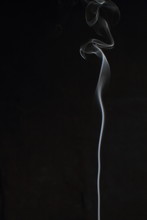 Abstract White Smoke Texture On Black Background