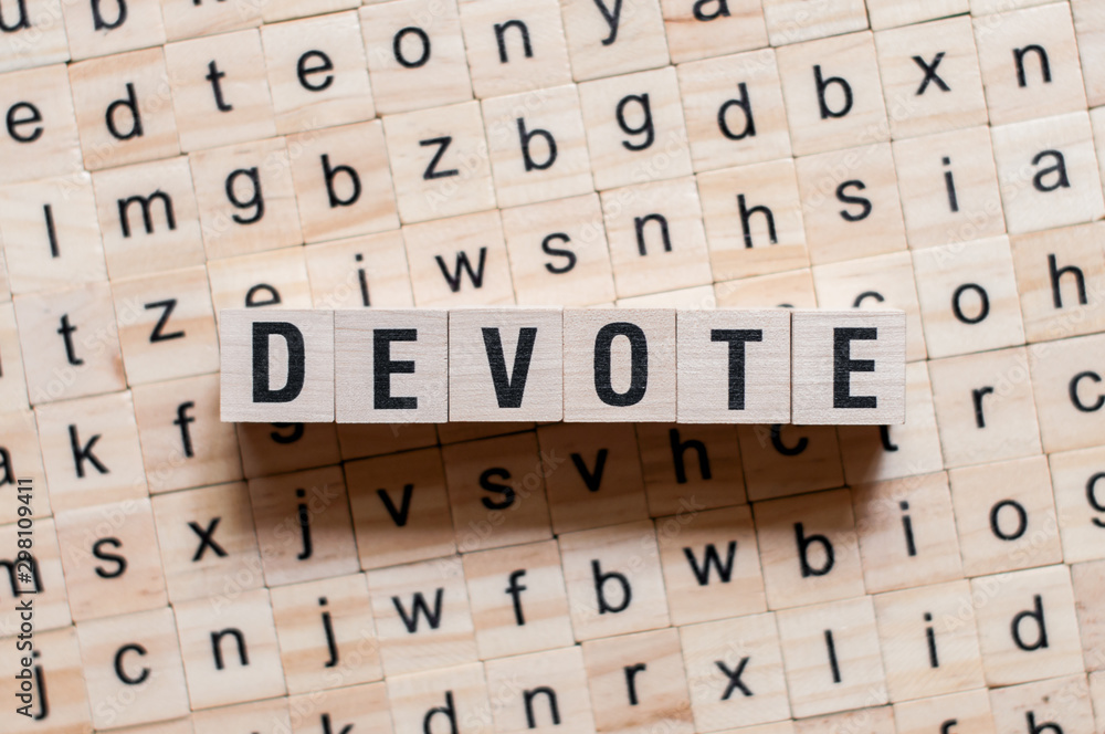 Devote word concept on cubes Stock Photo | Adobe Stock