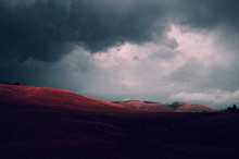 Storm Clouds Over Surreal Red Meadow