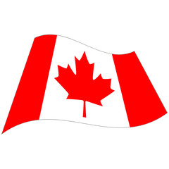 Wall Mural - Canada. National flag, icon. Vector illustration on white background.