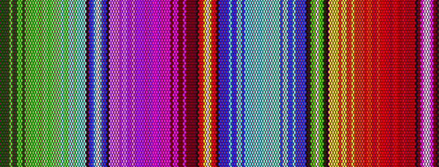 Blanket stripes seamless vector pattern. Background for Cinco de Mayo party decor or ethnic mexican fabric pattern with colorful stripes. Serape design