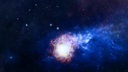 Wall Mural - supernova star blast in space loop animation