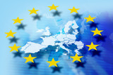 Fototapeta  - Zarys konturów państw będących członkiem Unii Europejskiej