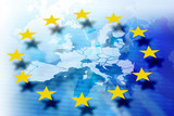 Fototapeta  - Zarys konturów państw będących członkiem Unii Europejskiej