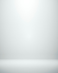 3D Illustration. White seamless studio gradient background for product placement