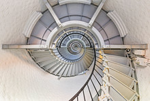 Directly Below View Of Spiral Staircase In Lighthouse
