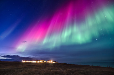 Wall Mural - colorful northern lights in iceland