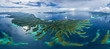 © AmazingAerialAgency - Aerial view of Raja Ampat Islands against cloudy sky