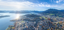 Aerial View Of Lucerne Cityscape During The Day, Switzerland