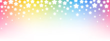 Shiny Rainbow Fireworks On Starry Sky Background - Horizontal Panoramic Banner For Your Holiday Design