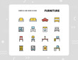 © CRUSH ON - 가구 관련 벡터 라인 아이콘