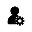 © FMF Design - User with gear icon. symbol of business people with trendy flat style icon for web site design, logo, app, UI isolated on white background. vector illustration eps 10