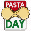 © Penwin - Calendar with Italian Colors and Farfalline Promoting Pasta Day Celebration, Vector Illustration
