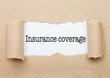 Insurance coverage text appearing behind paper