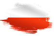Malowana flaga Polski na białym tle