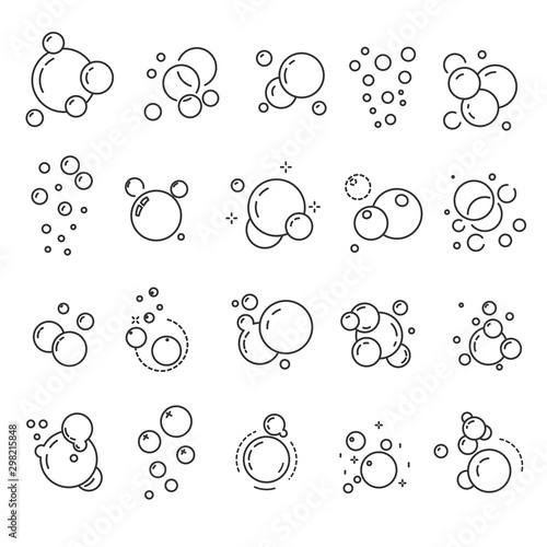 Fotografía Foam or bubbles isolated icons, fizzy drink and effervescent effect