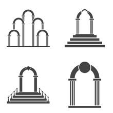 Abstract Arch Icon Set. Black Arch Vector Icon.