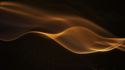 Wall Mural - particle luxury gold abstract background wavy movement for happy new year and merry christmas festiv