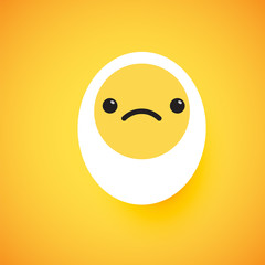 Cute egg emoticon face, vector illustration