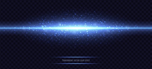 Wall Mural - glowing blue line with light effect isolated on dark transparent background. golden luminous dust an
