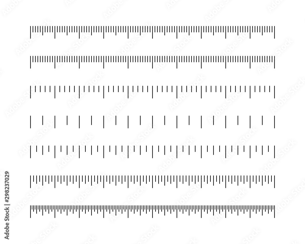 Set of ruler inches and cm scale - obrazy, fototapety, plakaty 