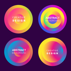 Wall Mural - Vector modern futuristic gradient cover round elements set