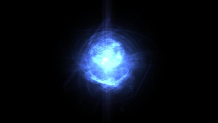 Wall Mural - 4k animated plasma sphere on a black background