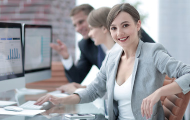 Poster - portrait of successful business women in the workplace