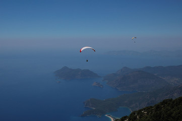 Paragliding from the Babadağ mountain in Ölüdeniz, Turkey