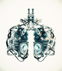 Wall Mural - Robotic lungs, 3d illustration