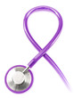 Purple ribbon symbolizing awareness of various issues like pancreatic cancer, Alzheimer's disease or epilepsy